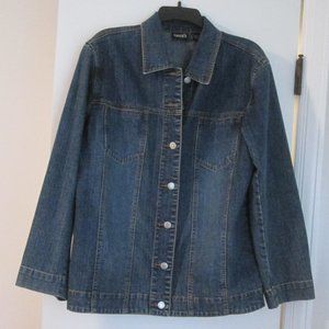 Chico's Classic Blue Jean Denim Jacket Coat size 1